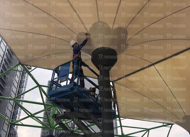 五鄉(xiāng)地鐵站傘狀PTFE膜結構工程