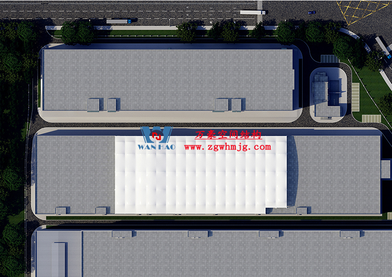 萬豪2023第2標-浙江真愛毯業(yè)科技有限公司廠房三屋面膜結構工程