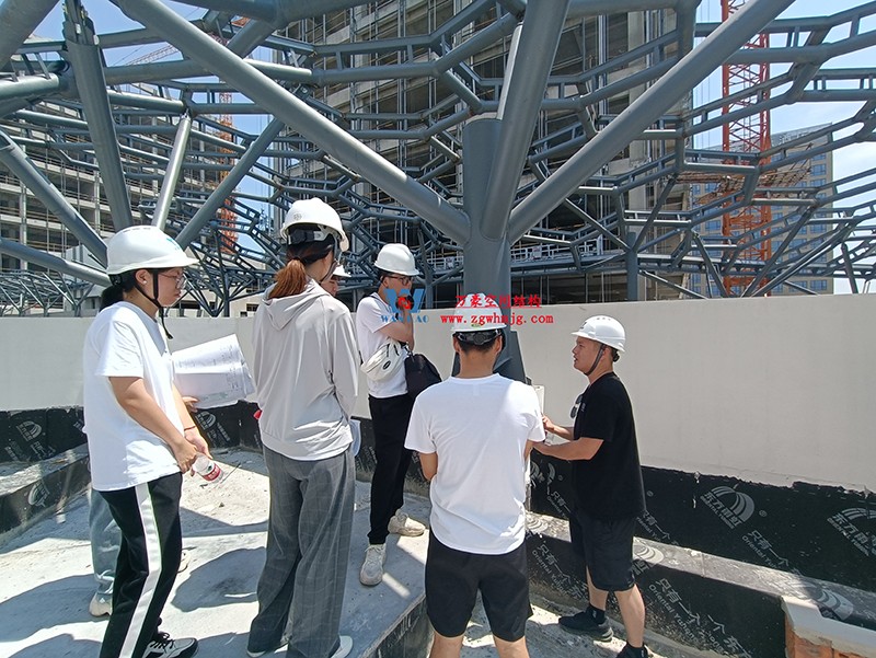 嘉興長安里ETFE氣枕鋼膜結構頂棚工程現場學習觀摩會