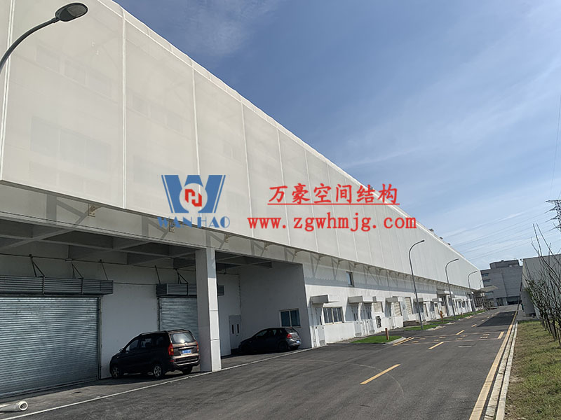 寧波益富樂(lè)公司新廠(chǎng)房外立面PTFE網(wǎng)格膜結(jié)構(gòu)工程