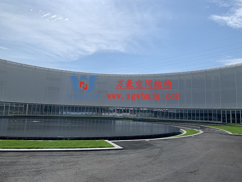 寧波益富樂(lè)公司新廠(chǎng)房外立面PTFE網(wǎng)格膜結(jié)構(gòu)工程