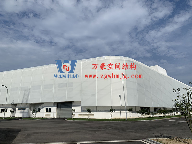 寧波益富樂(lè)公司新廠(chǎng)房外立面PTFE網(wǎng)格膜結(jié)構(gòu)工程