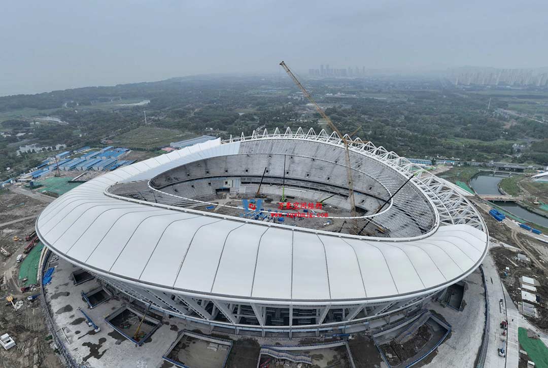 太湖之畔，華燈初上|無錫奧體中心施工加速