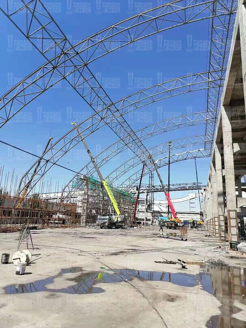 內(nèi)蒙能源長城五礦選煤廠鋼骨架膜棚建設項目進入膜結(jié)構(gòu)安裝階段