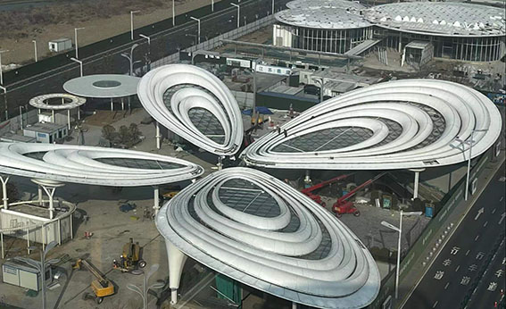 滬通鐵路張家港站地方配套工程站前西側旅客集散區(qū)蝴蝶造型天幕工程