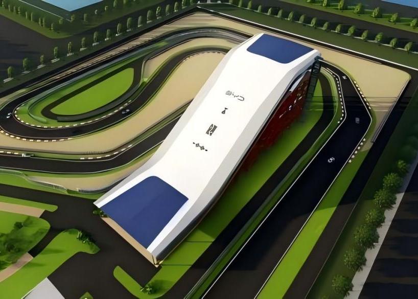 比亞迪紹興嵊州賽車場干拔沙坡觀景平臺PTFE鋼膜結(jié)構(gòu)